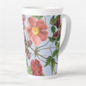 Botanisch vintage ontwerp latte mok (Rechterhoek)