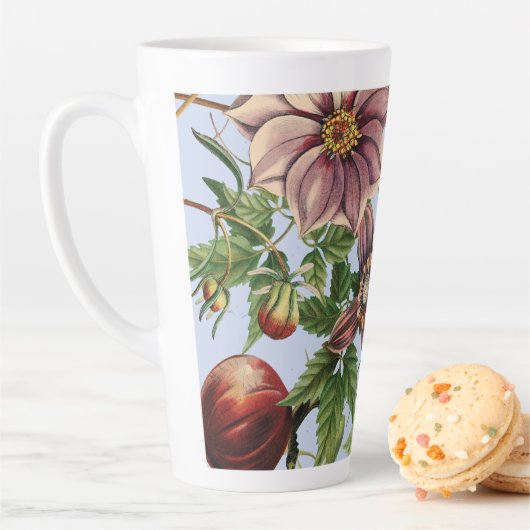 Botanisch vintage ontwerp latte mok (In situ)