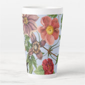 Botanisch vintage ontwerp latte mok (Voorkant)