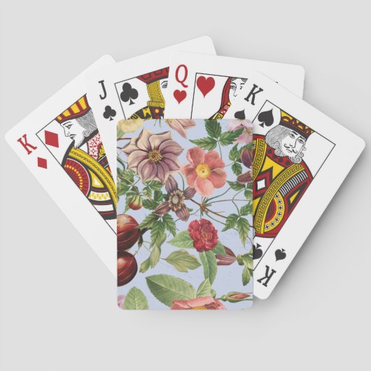 Botanisch vintage ontwerp pokerkaarten (Achterkant)