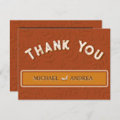 Botanisch Vintage Roest Oranje Bruin Boho Bedankkaart (Voorkant / Achterkant)