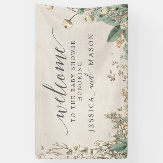  Botanisch Vinyl Welkomstbanner Spandoek (Verticaal)