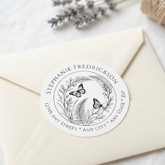 Botanisch Vlinder Retouradres Labels
