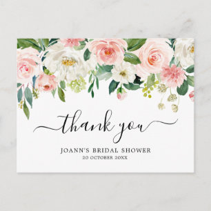 Botanisch Vrijgezellenfeest van Blush Florals Dank Briefkaart