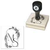 Botanisch Wapen Monogram | Persoonlijke Huwelijk Rubberstempel (Gestempeld)