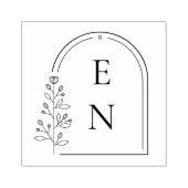 Botanisch Wapen Monogram | Persoonlijke Huwelijk Rubberstempel (Afrduk)