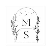 Botanisch Wapen Monogram | Persoonlijke Huwelijk Rubberstempel (Afrduk)