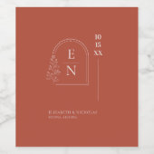 Botanisch Wapenstempel Monogram Trouw Wijnlabel Wijn Etiket (Enkel label)