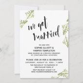 Botanisch We Trouwden Typografie Post Bruiloft Kaart (Voorkant)