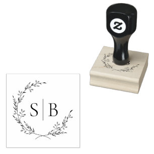 Botanisch Weesmonogram Rubberstempel