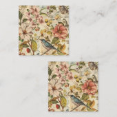 Botanisch whimsy collage plakboek papier vierkante visitekaartje (Voorkant / Achterkant)