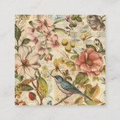 Botanisch whimsy collage plakboek papier vierkante visitekaartje (Achterkant)