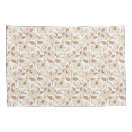 Botanisch wit beige lelie bloempatroon kussensloop