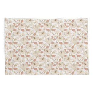 Botanisch wit beige lelie bloempatroon kussensloop