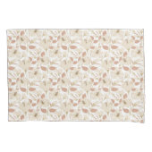 Botanisch wit beige lelie bloempatroon kussensloop (Voorkant-Links)