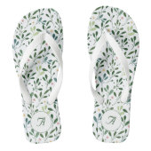 Botanisch wit patroon verlaat bloemnaam teenslippers (Voetbed)