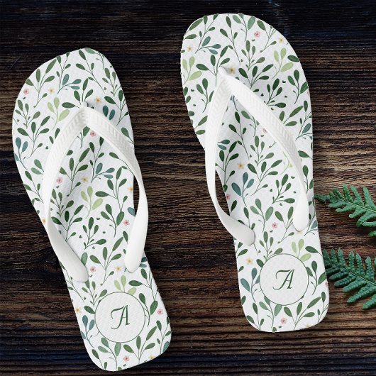 Botanisch wit patroon verlaat bloemnaam teenslippers