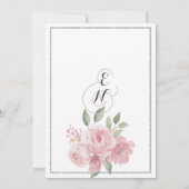 Botanisch wit roze groen bloementhema Huwelijk Kaart (Achterkant)