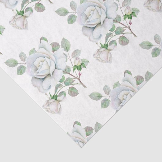 Botanisch wit rozenpapier tissuepapier (Detail)