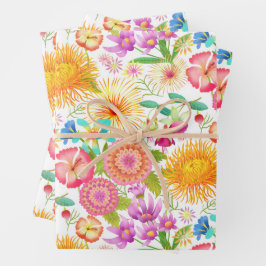 Botanisch Wit voorjaar Inpakpapier Vel