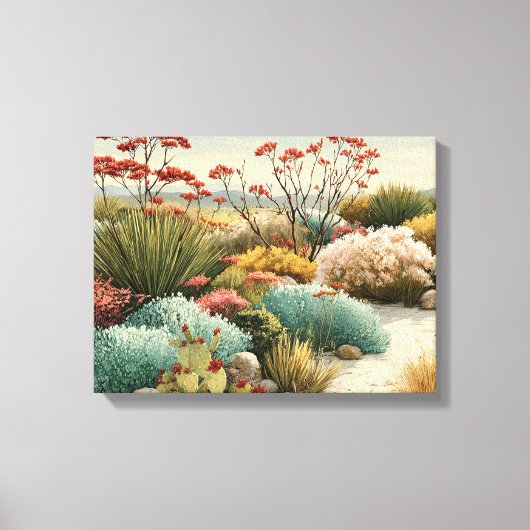 Botanisch woestijnlandschap canvas afdruk (Voorkant)