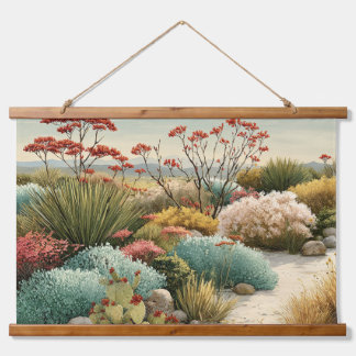 Botanisch woestijnlandschap hangend wandkleed