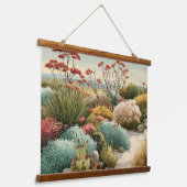Botanisch woestijnlandschap hangend wandkleed (Gebogen)