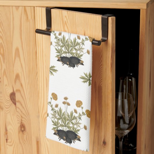 Botanisch Woodlandpatroon voor egel Theedoek (Derde Gevouwen)