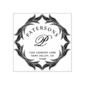 Botanisch Wreater Monogram Retouradres Rubberstempel (Afrduk)