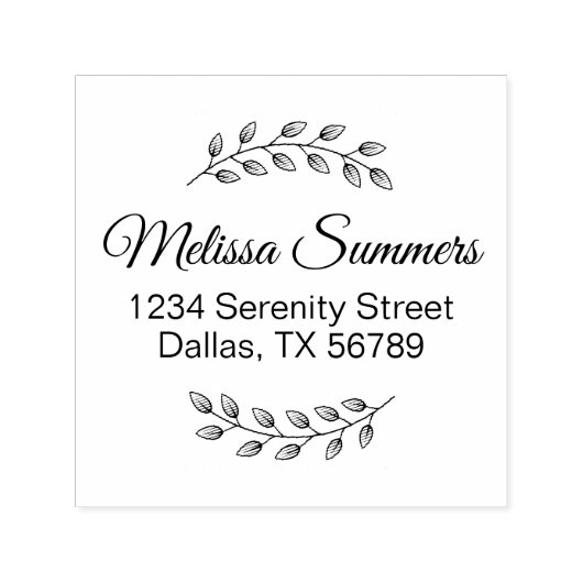 Botanisch Wreath, met links in de schaduw Zelfinktende Stempel (Design)