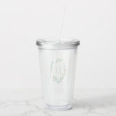 Botanisch Zee laat Floral Wreatmonogram uit Acryl Drinkbeker (Achterkant)