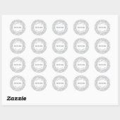 Botanisch zilver grijs patroon sparen de Datum Ronde Sticker (Vel)