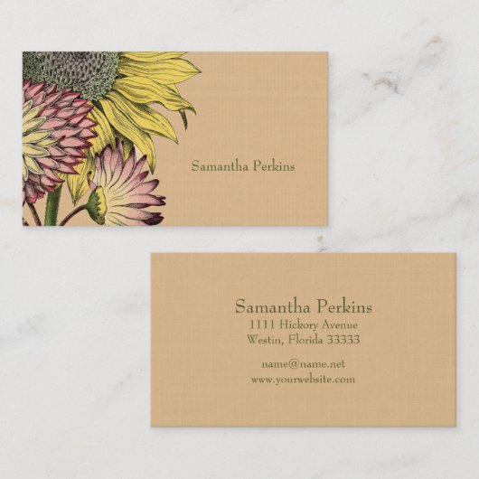 Botanisch Zonnebloem Visitekaartje (Voorkant / Achterkant)