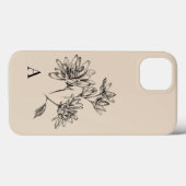  Botanisch Zwart Tan Monogram Case-Mate iPhone Case (Achterkant (horizontaal))
