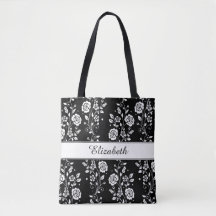 Botanisch zwart-wit bloemenpatroon