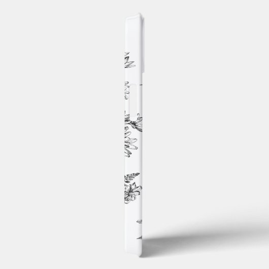 Botanisch Zwart Wit Case-Mate iPhone Case (Achterkant / Rechts)