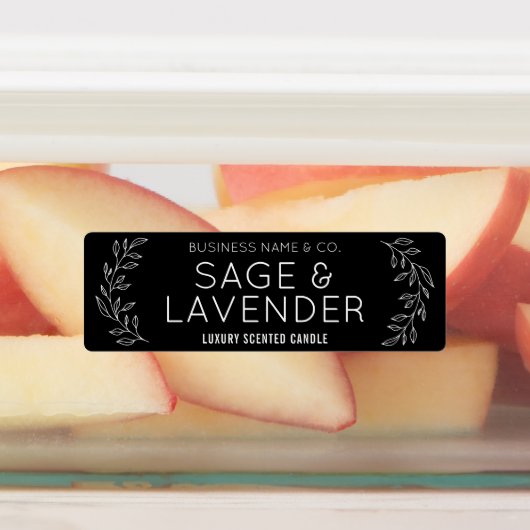  Botanisch Zwart & Wit Dun Product Label (Aangebracht)