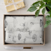 Botanisch  Zwart Wit Paddenstoelenpatroon Tissuepapier (Geschenk)