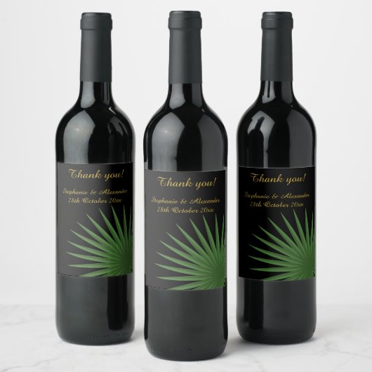 BOTANISCH  ZWARTE GROENE FERN WIJN ETIKET (Flessen)