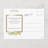 Botanische 2-foto's met joyful Script met Gold-Lij Feestdagenkaart (Achterkant)