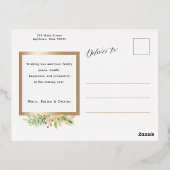 Botanische 2-foto's met joyful Script met Gold-Lij Folie Feestdagen Briefkaart (Achterkant)