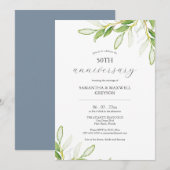 Botanische 50e bruiloft Jubileum uitnodigingen (Voorkant / Achterkant)