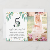  Botanische 5e Verjaardag Party Foto Kaart (Voorkant)