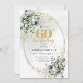 Botanische 60e verjaardag Boho groene uitnodiging (Voorkant)