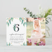  Botanische 6e Verjaardagsfeest Foto Kaart (Staand voorkant)
