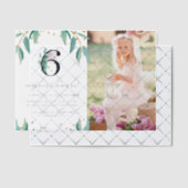  Botanische 6e Verjaardagsfeest Foto Vellum Uitnodigingen (Offset (Uitnodiging))