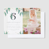  Botanische 6e Verjaardagsfeest Foto Vellum Uitnodigingen (Offset)