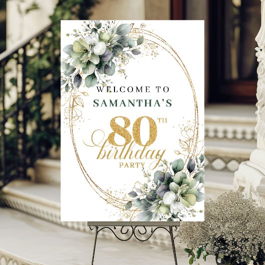 Botanische 80e Eucalyptus Gouden Welkomstbord Poster
