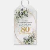 Botanische 80e verjaardag Boho groene tag Cadeaulabel (Voorkant)