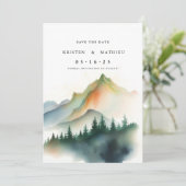 Botanische aangepaste berg save the date (Staand voorkant)